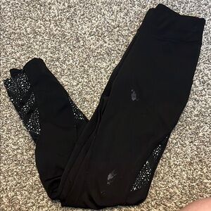 POP Fit Jet Black Leggings with Star Pattern